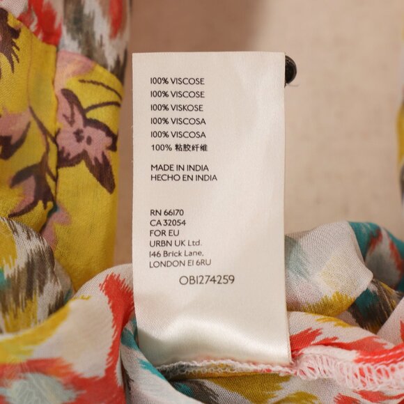 ANTHROPOLOGIE Maureen Babydoll Tiered Tunic Blouse Boho Colorful Size M - Picture 10 of 10
